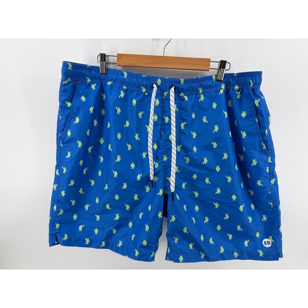 Eddie Bauer 6" Volley Swim Trunks, UPF 50+, Sasquatch/Yeti Print, Men's Size XL,
